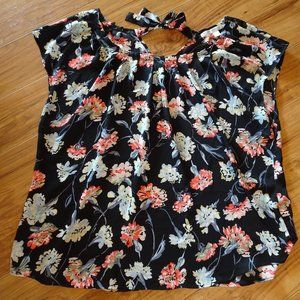 LC Lauren Conrad Floral Tie Back Top Size XL